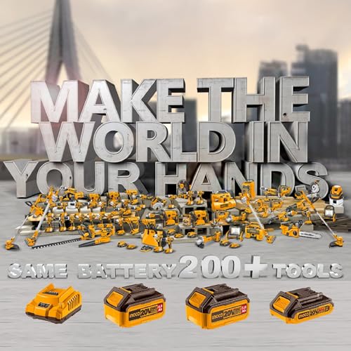 INGCO Cordless Multi Tool with 1pcs 2.0Ah Battery and Charger, 5000-20000 RPM, 6 Variable Speed,3.2° Oscillation Angle, 20V Oscillating Multi-Tool for Sawing, Cutting, Sanding CMLI20228 - Image 5