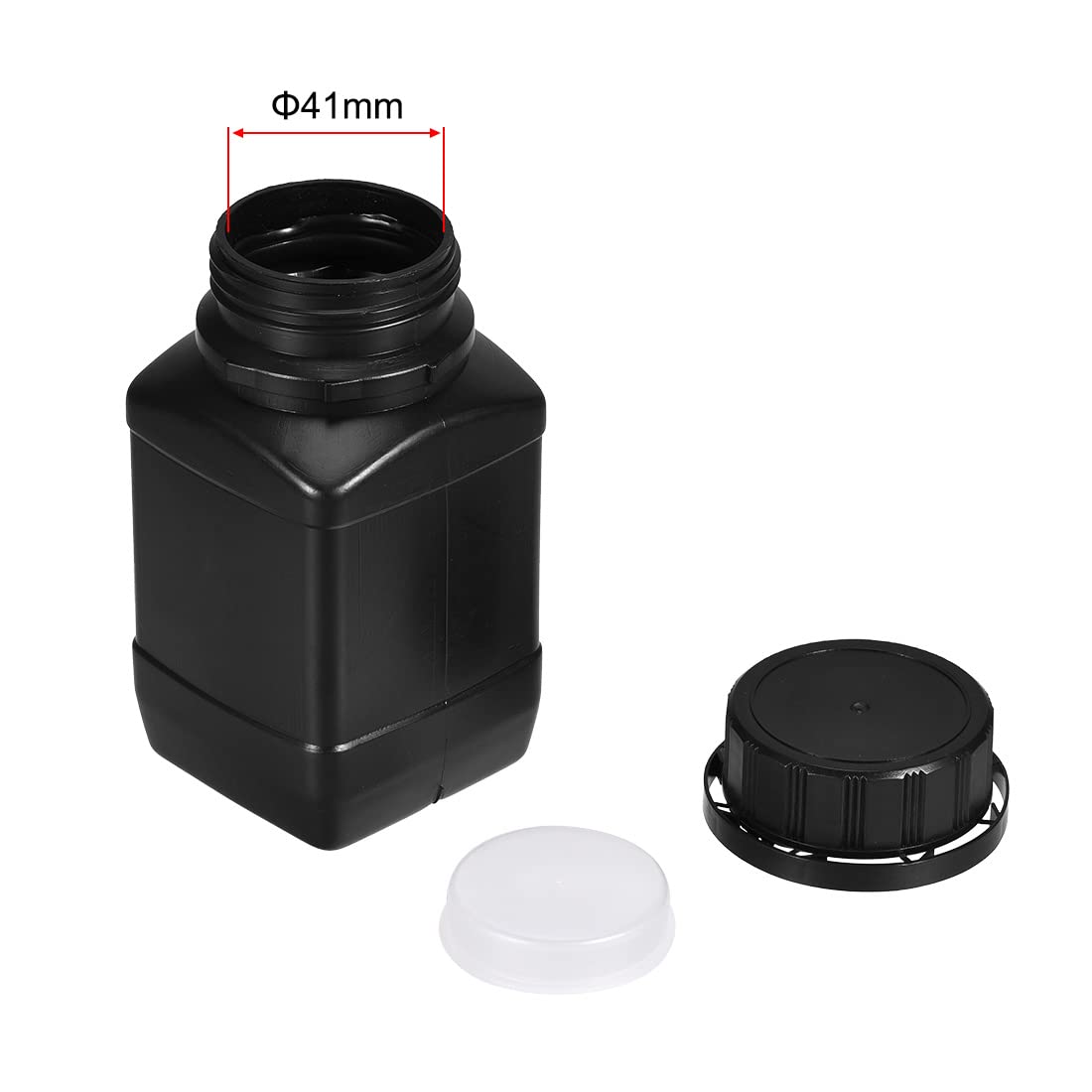 uxcell - Bottiglia per reagente chimico in plastica, 250 ml, per campioni a bocca larga, 5 pezzi, colore: nero