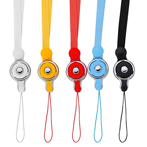 Joseche 5 pcs amovible téléphone portable Tour de cou, 50,8 cm Candy Couleur tressé cou Lanière de cuir pour iPhone 6S Plus/iPhone 7/carte d'identité badge/Camera/iPod/MP3/PSP/lecteur flash USB.