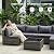 VineBreeze 7-Piece Patio Furniture Set, Outdoor Wicker Conversation Sofa Set with Coffee Table & Extra Thick 8.5" Cushions, All-Weather Sectional for Backyard, Porch, Poolside (Gray, 7PCS)