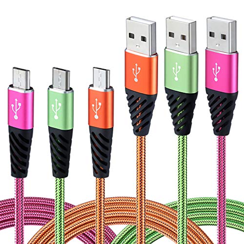 Micro USB Cable 10FT 3-Pack,Long Android Charger Cable Nylon Braided Cell Phone Charger Android Fast Charging Cord Compatible with Samsung Galaxy S6 S7 Edge J7,LG,HTC,Motorola,Sony,Xbox,PS4,Bynccea