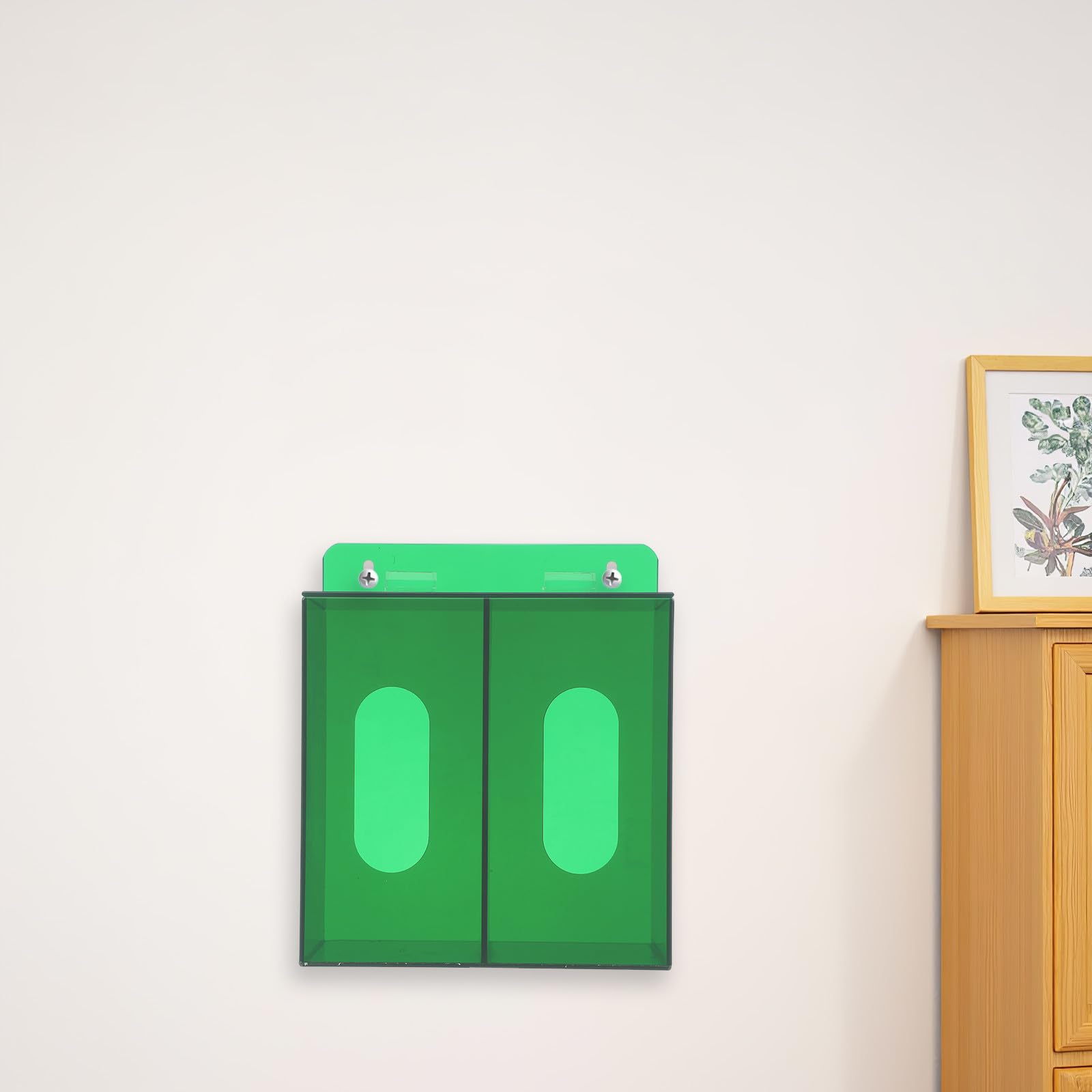 Dispenser da parete per mascherine e guanti - Organizer galleggiante in acrilico con 2 scomparti - Porta mascherine da appendere al muro per casa, ufficio e aula.