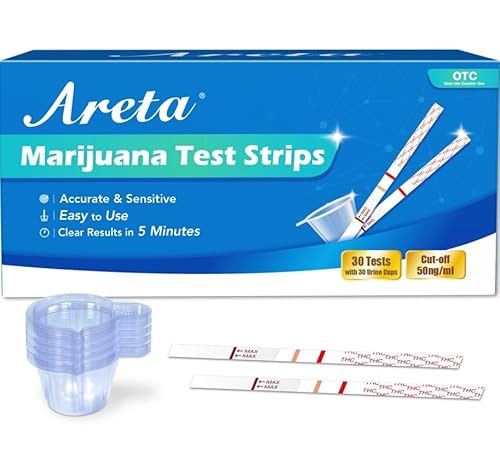 Areta Highly Sensitive Marijuana Test Strips - Quick Detect Thc cover