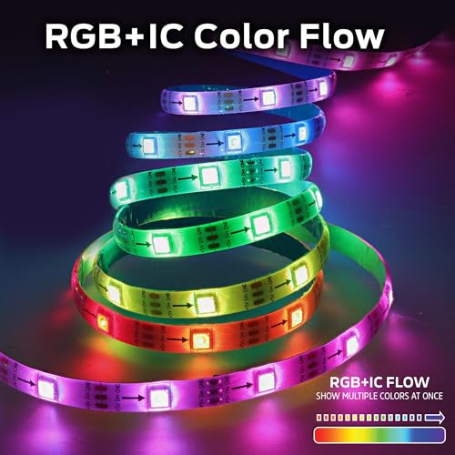 Image of Energizer Smart RGB+IC LED Light Strip, 25 Foot Indoor Wi-Fi Color Flow LED Light Strip, Sound Reactive, Remote Access, Voice Control with Alexa, Siri, Google, Grouping, Scheduling, No Hub Required