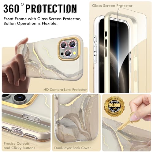 Coque iPhone 16 Pro Max SHEDEER paillettes blanche avec protection écran