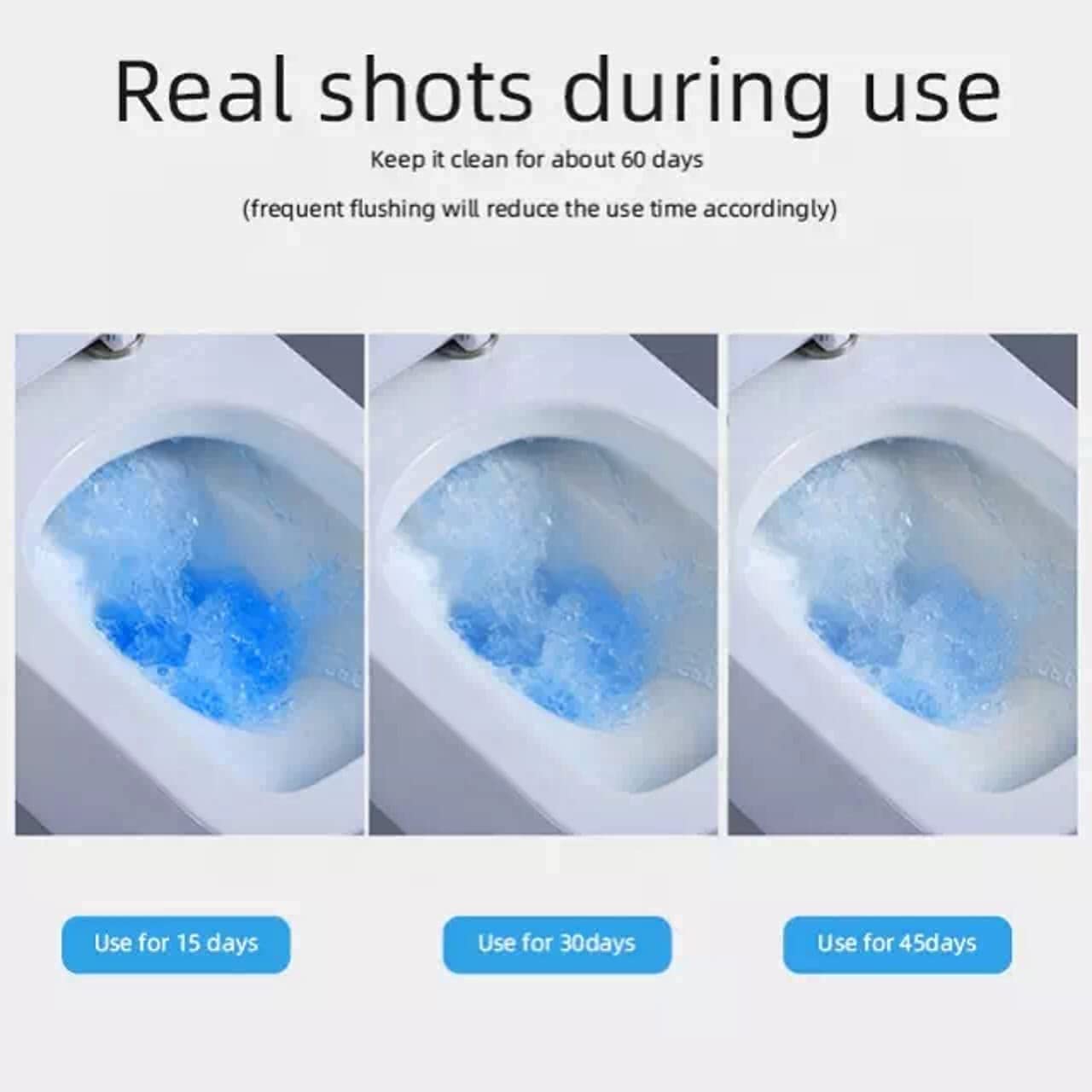 RutviRoshan Bathroom Toilet Bowl Tank Cleaner Blue Clean Bubbles Tablets, Stain Remover Bathroom Flush (Pack of 10) 4