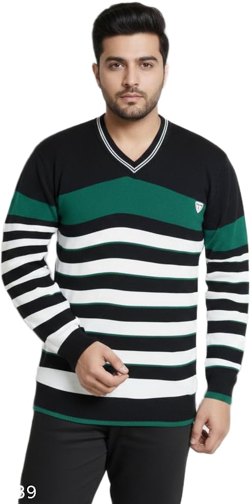 Krishna Exports Men's Winter V Neck Solid Sweaters Winterwear-picture-43