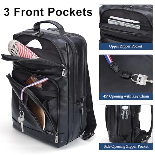Mochila de cuero Masa Kawa para portátil hasta 16 pulgadas miniatura 5