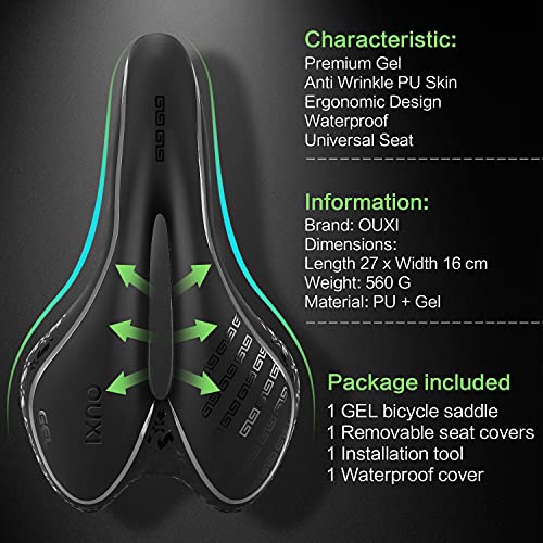 OUXI Comfort Gel Bicycle Saddle
