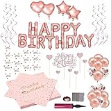 🎈PASST ZU ALLEN ANLÄSSEN PERFEKT-Dieses Roségold Party Dekorations-Set ist perfekt für eine ganze Reihe von Anlässen, ob zum Geburtstag, Verlobung, Hochzeit, Babyparty, Brautparty, Jubiläum, Abschlussball oder andere Parties.