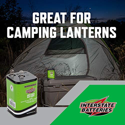 Interstate Batteries DRY1403C-A 6V Hd Lantern Flashlight Battery (6-Pack) 6 Volt 7000 Mah Square Shape Beam Light (Spring Terminals) Camping thumb #4
