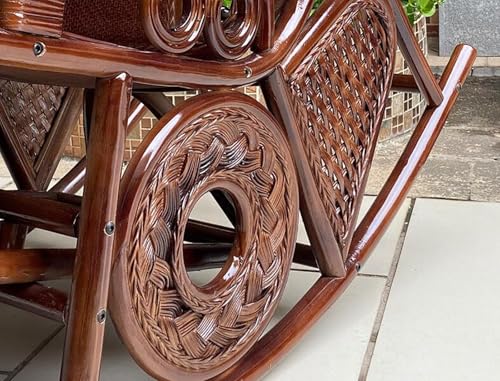 Mecedora de ratán para balcón, ocio en casa y uso al aire libre, silla deslizante de estilo chino para relajación