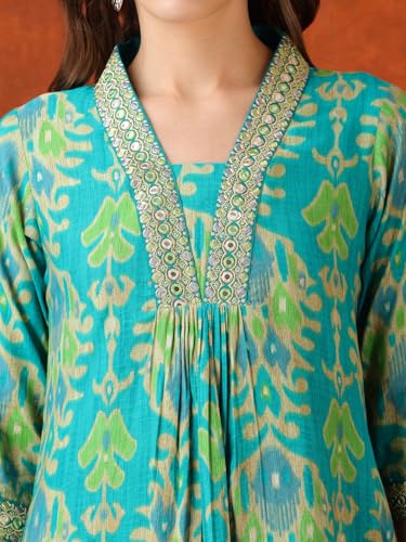 Image of NIVANA Embroidered & Printed Kurta with Pant & coordinated Dupatta