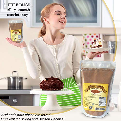 PNM Cacao Powder Organic Raw Unsweetened Cocoa (2 Pack 16 Oz)