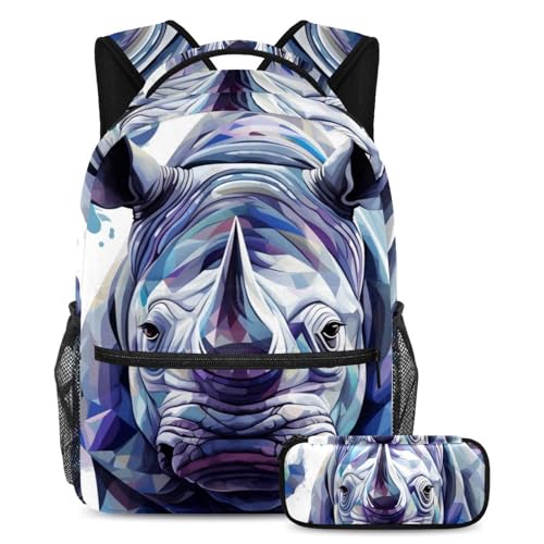Sac à dos grand volume Art Mosaic Rhino 262 avec trousse pour ranger les livres scolaires