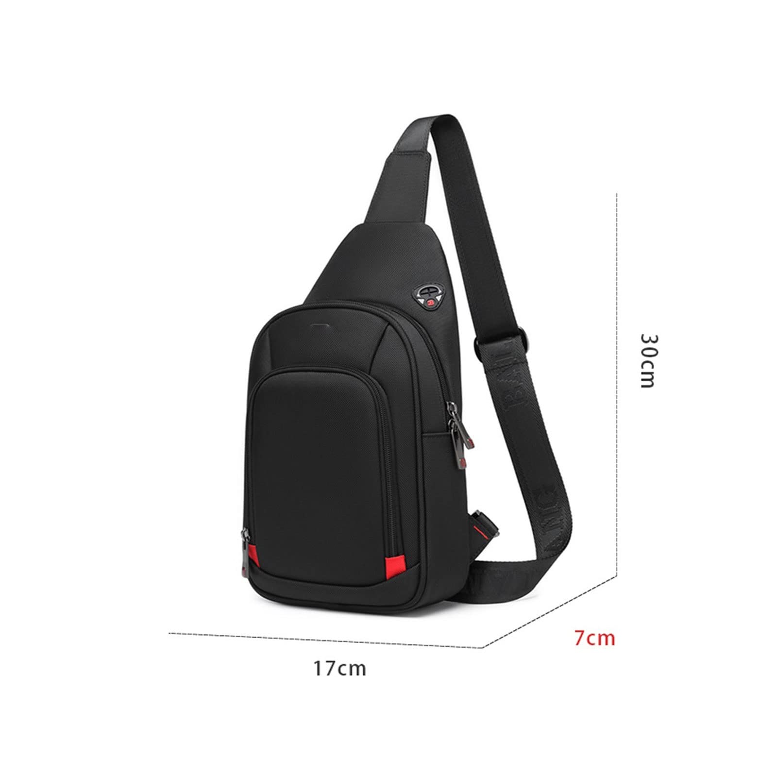 Bolsa cruzada para hombre, bolsa cruzada para hombre, bolsa de pecho, bolsa casual impermeable de nailon con correa para el hombro