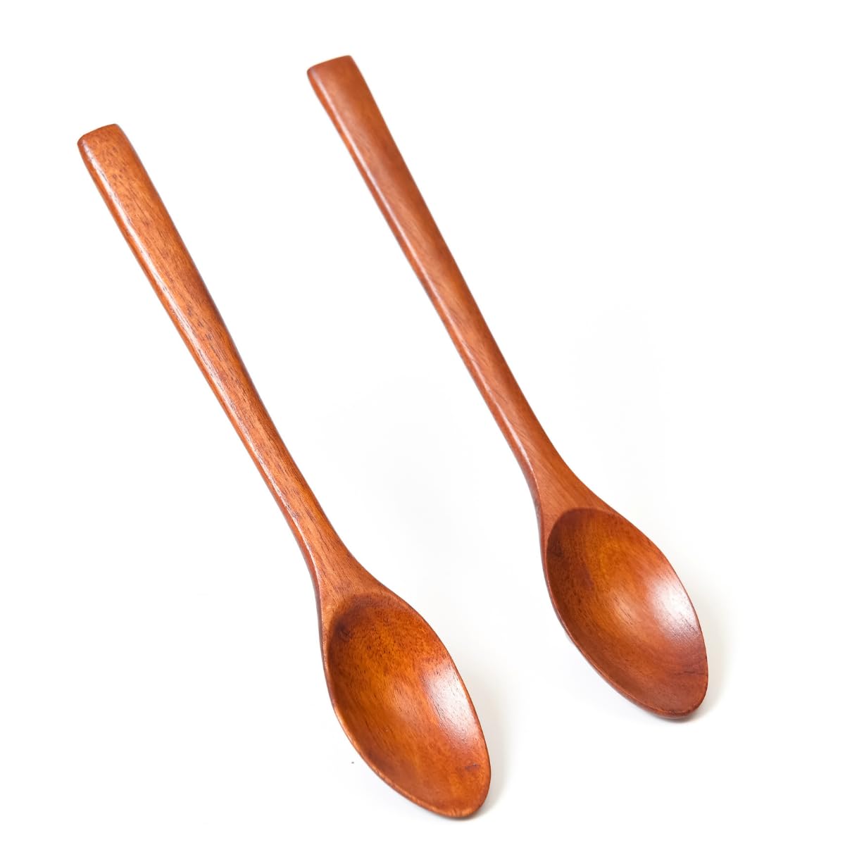 Wooden Lacquered Tea Spoons, Set of 2
