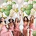 Sage Green White Gold Balloons, 50pcs Olive Green Gold Metallic Sand White Balloons with Gold Confetti Balloons for Wedding Bridal Shower Safari Birthday Party Decorations