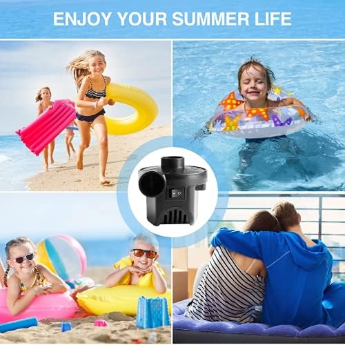 Electric Air Pump 2 in 1 Inflator & Deflator for Swimming Ring, Air Mattress, Paddling Pools Toys, Air pump with 3 Nozzles, 2022 Updated, AC110-240V/ DC12V/50W