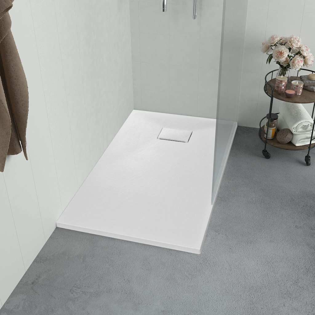 Plato de ducha SMC blanco 120 x 70 cm Umbral rebajado