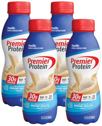 Premier Protein 30g Protein Shake, Vanilla, 11.5 fl oz (Pack of 4)