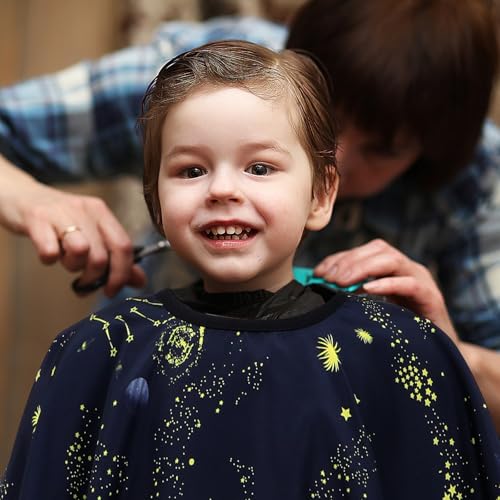 Alipis Set de 3 Capas para Corte de Cabello Impermeables con Patrón de Cielo Nocturno para Niños miniatura 7