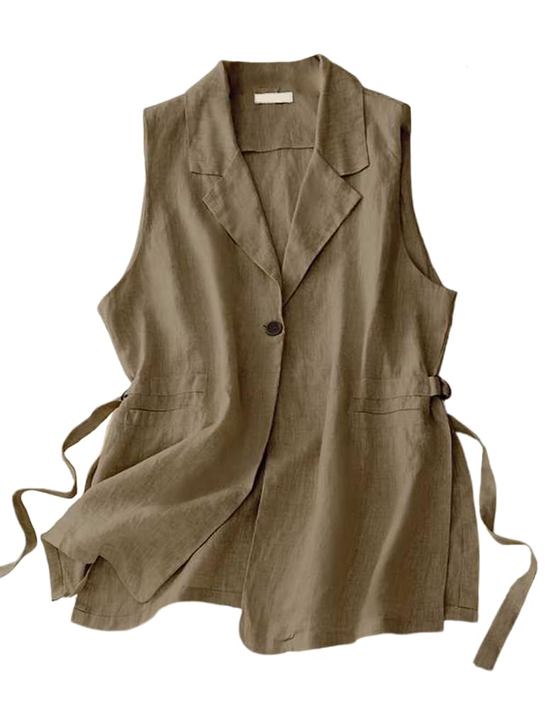IDEALSANXUN Vest for Women Dressy Sleeveless Blazer Spring Summer Vest Tops Business Casual Outfits Office Work Clothes