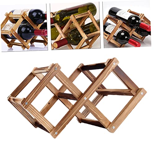 Soporte para botellas estilo plegable color marrón miniatura 3