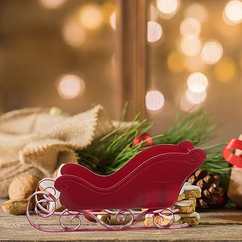 Didiseaon-Christmas-Sleigh-Candy-Bowl-Basket-Red-Santa-Sleigh-Table-Top-Christmas-Decor-Christmas-Treat-Container-for-Holiday-Table-Plastic-Sleigh-Model-Toy Didiseaon Christmas Sleigh Candy Bowl Basket Red Santa Sleigh Table Top Christmas Decor Christmas Treat Container for Holiday Table Plastic Sleigh Model Toy