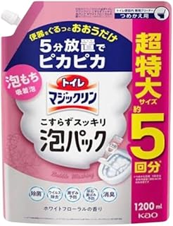 トイレ マジ ックリン 泡パック 詰替用 1200ml 超特大 ホワイトフローラルの香り 大容量 除菌 消臭 こすらずスッキリ 泡洗浄 トイレクリーナー つめかえ