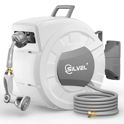 SILVEL 75ft Retractable Garden Hose Reel