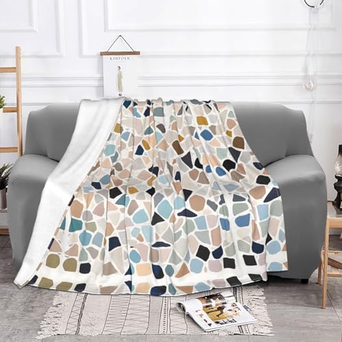 Couverture polaire marbré pastel haut de gamme et douillette pour lit