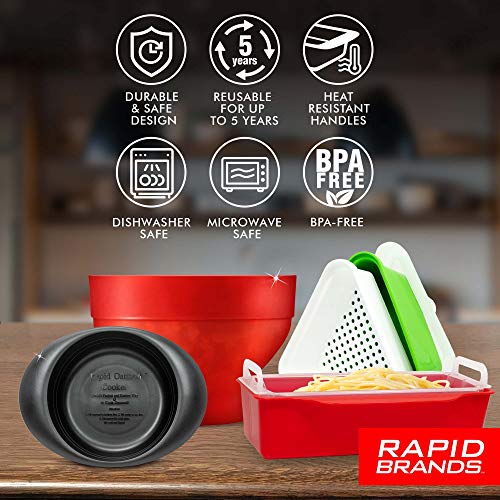 Rapid Brands Deluxe 11-Piece Microwave Cookware Set | Microwave Dishes for Cooking | Microwaveable Set of Dishwasher Safe Dishes | BPA Free Microwave Bowls