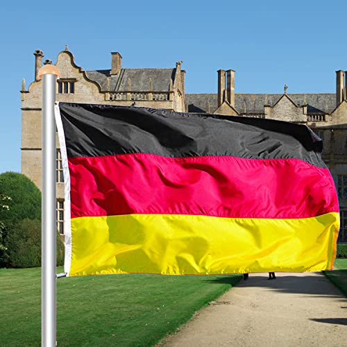 Lospitch Aluminium Fahnenmast 6,5m, Witterungsbeständigem Teleskop Fahnenstange, inkl. 150 * 90cm Deutschlandfahne und Bodenhülse, 11m Zugseil, Höhenverstellbar Mast, für Garten, Sportereignisse Lospitch Aluminium Fahnenmast 6,5m, Witterungsbeständigem Teleskop Fahnenstange, inkl. 150 * 90cm Deutschlandfahne und Bodenhülse, 11m Zugseil, Höhenverstellbar Mast, für Garten, Sportereignisse