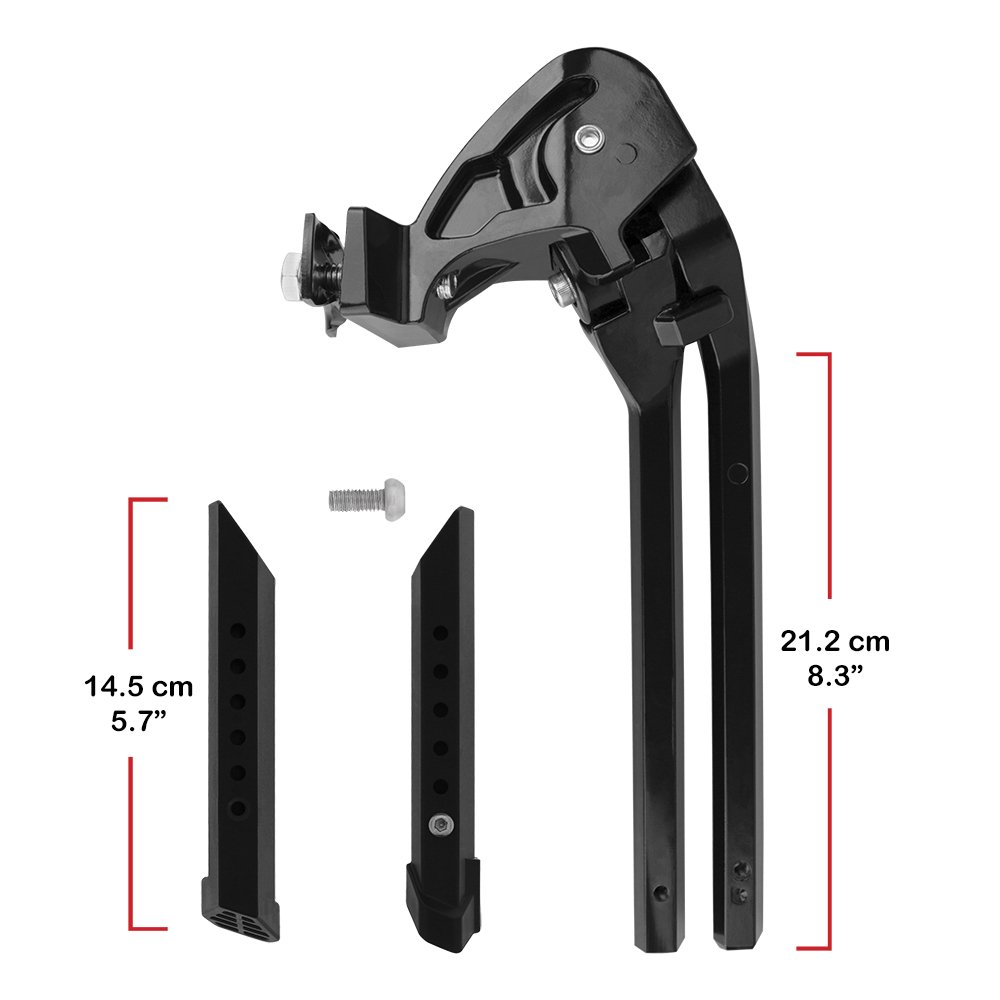 BV Béquille robuste pour vélo électrique, support central, longueur réglable, double jambe pliable pour vélos de 61 à 71,1 cm