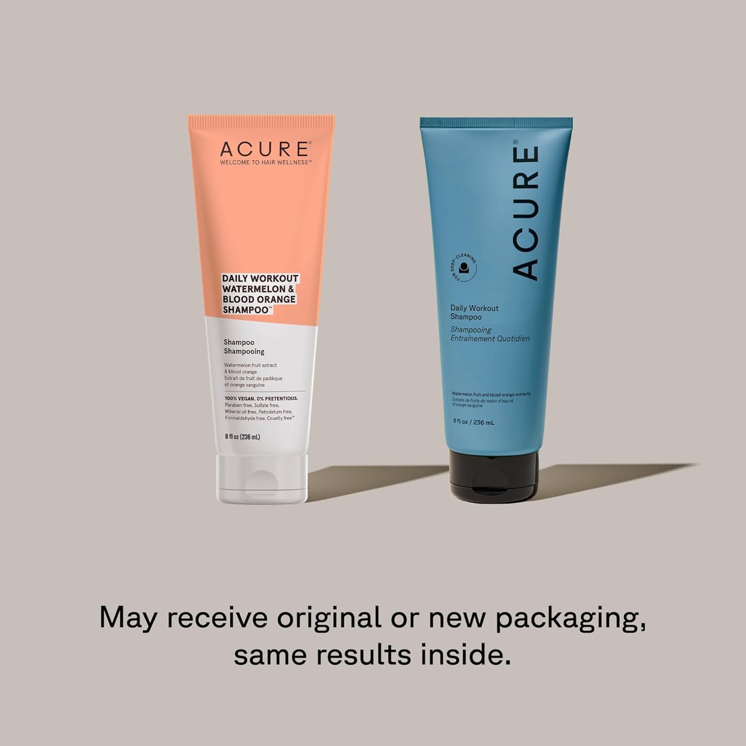 Acure Daily Workout Watermelon Shampoo & Conditioner - Lightweight Hydrating & Clarifying Shampoo and Conditioner for Women & Men w/Oily, Damaged Hair & Dry Scalp, Color Safe, Sulfate Free - 8 fl oz