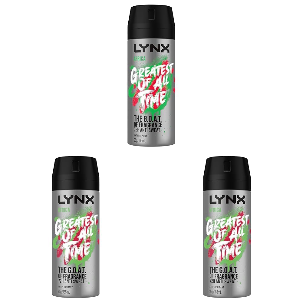 Lynx Africa Anti-Perspirant Deodorant for Men 165ml Pack of 3 Long Lasting Protection