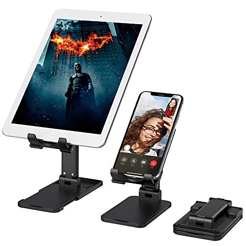 Cell Phone Stand, VersionTECH. Adjustable Foldable Tablets Holder Dock for Desktop Desk Office Compatible with iPhone 11 Pro Xs Xs Max Xr X 8 7 6 6s Plus iPad, All Smartphones,Nintendo Switch -Black