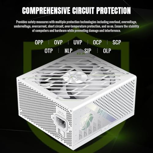 GXPRO 850G WH Alimentatore PC 850W completamente modulare, ATX3.1 PCIe5.1 con connettore 12V-2x6, 80 Plus Gold, condensatori giapponesi 105°C, 7 circuiti di protezione, 10 anni, bianco - Alimentatore - Immagine 5