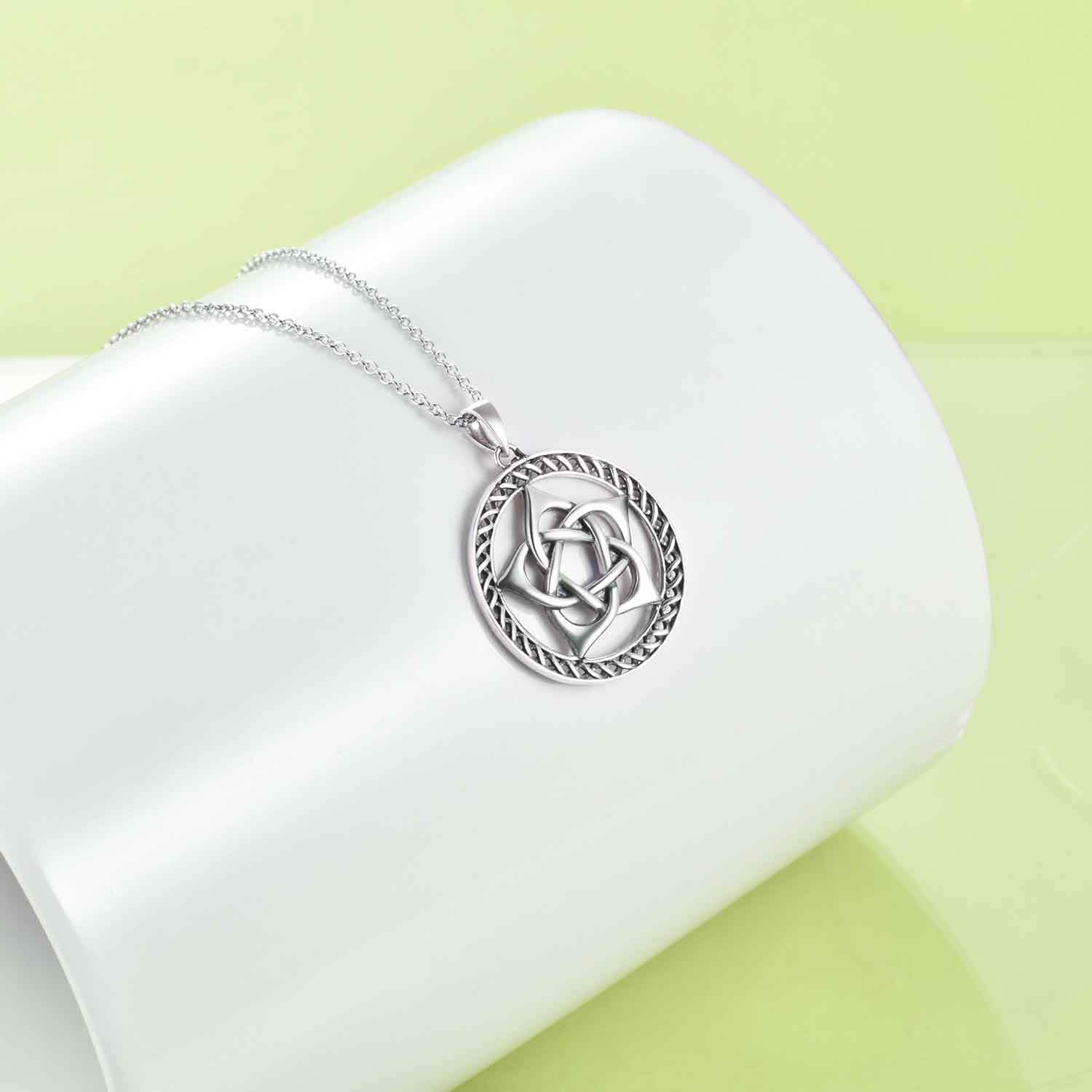 YAFEINI Pentacle naszyjnik srebro Pentagram Pentagram wisiorek naszyjnik wikańska biżuteria dla kobiet mężczyzn prezenty e Srebro, cod. PYX3253
