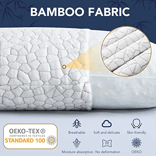 Tuozaiira Full Body Pillow For Adults, Adjustable Long Pillows For Sleeping, Shredded Memory Foam Hug Pillow With Bamboo Cover, Supportive For Side/Back Sleeper/Pregnancy, 54 X 20 Inch #TOP1