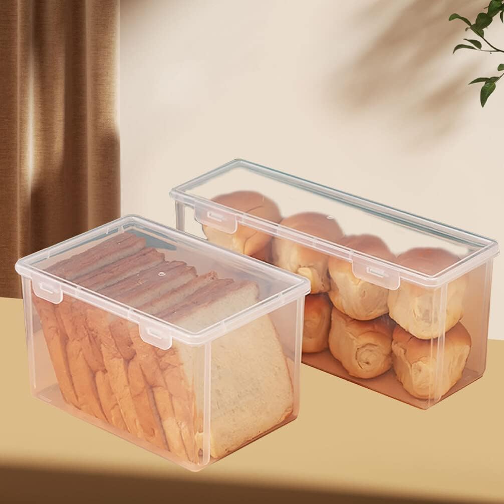 Clear Brooddoos Koelkast Voedsel Scherper Toast Doos Brood Opslag Container Luchtdicht Voor langdurige Versheid 4.6l/155oz