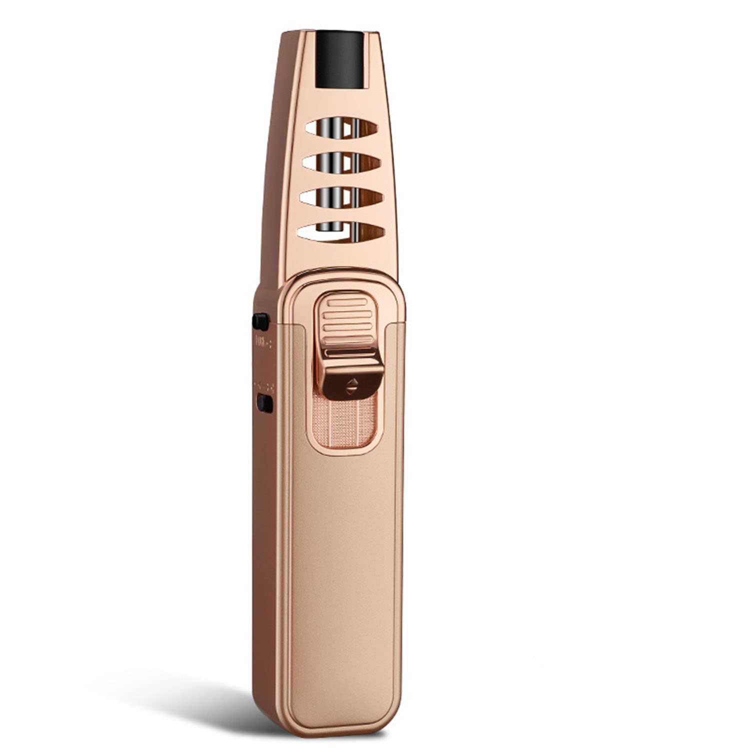 Briquet Torche Butane Flamme Jet Réglable Rechargeable Coupe-Vent avec Verrouillage de Sécurité Puissant Cigare Plus Léger pour Soudage Cuisson Cuisson BBQ Cuisine Camping