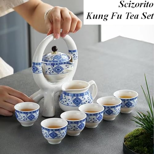 Coffret cadeau de service à thé chinois avec théière rotative unique - 8