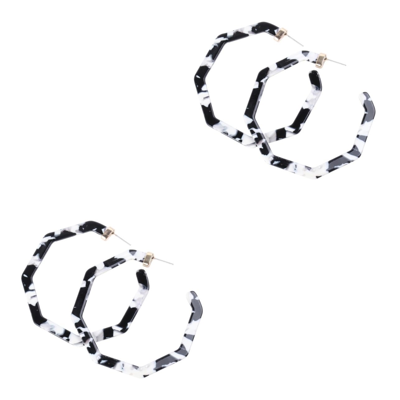 SOIMISS2 Pairs polygonal earrings Hoop Stud resin dangle earrings big hoop earrings resin drop earrings Bohemia Style Ear Drops Round Chic ear jewelry Acrylic women's frame Large version