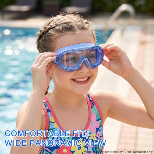 Image of Swim Goggles for Kids 6-12, Wide View Anti-Fog UV Protection No Leaking,Boys Girls Youth Swimming Goggles