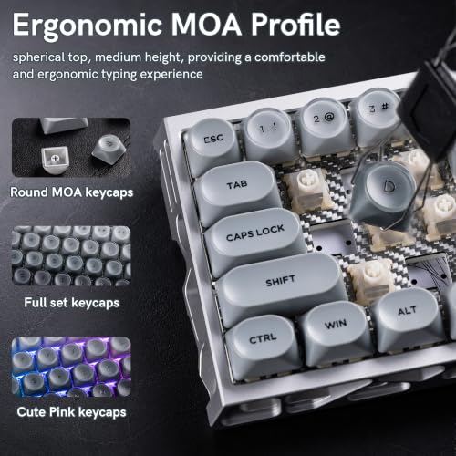 Image of dagaladoo PBT Keyboard keycaps,Grey moa keycaps Jelly