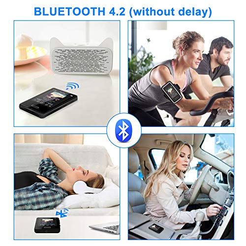 Tenswall MP3 Player with Bluetooth 4.2, MP3 Player 16GB Music Player with 2.8'' Touch Full Screen, Voice Recorder,Video Play, Wrist Belt, Mini MP3 Player Bluetooth Support up to 128GB