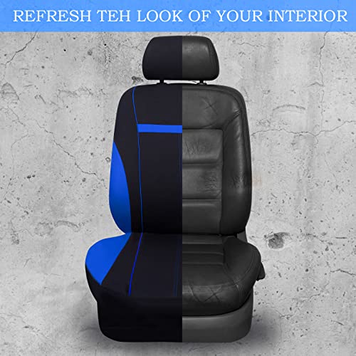 Car-Grand Universal Fit Sporty Cloth Full Set Car Seat Covers,Fit For Car,Truck,Sedan,Vans,Suv,100% Breathable,Washable, Airbag Compatible,Zipper Design #TOP4