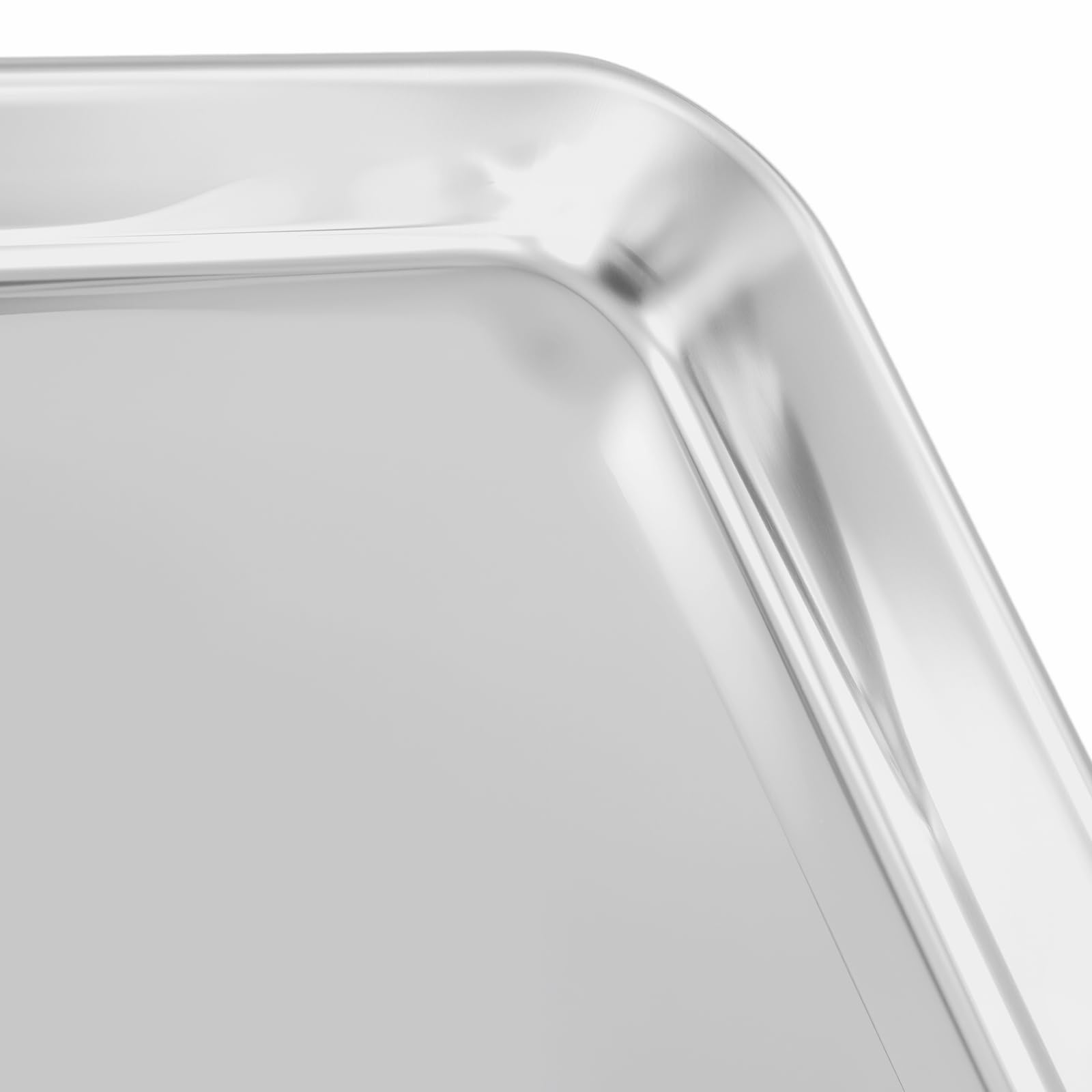 LEXININ 6 teglie da forno in acciaio inox, grandi fogli da forno in metallo per cucinare arrosti, 31,5 x 24,5 x 2,5 cm